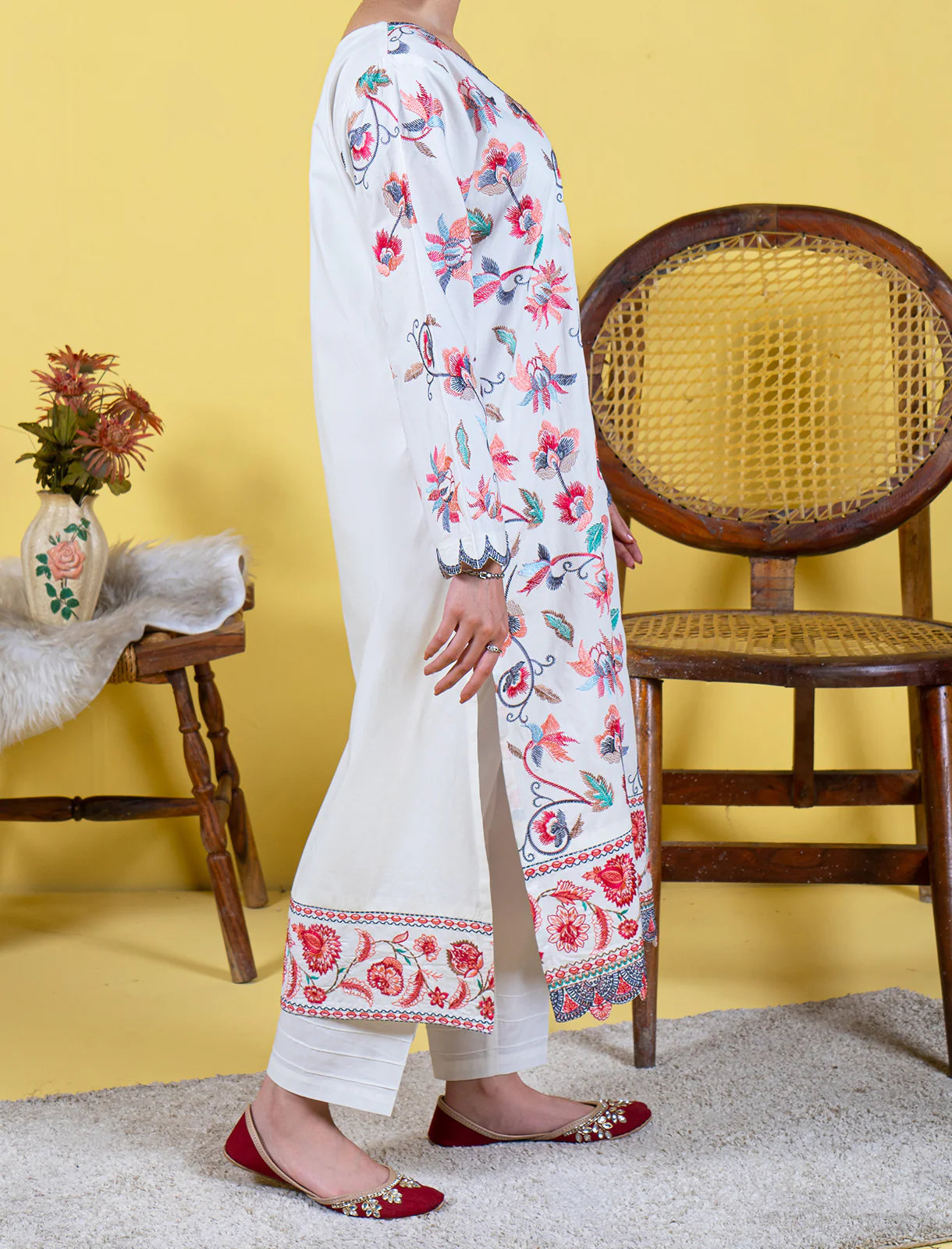 "TUOMO" Stitched Embroidered Two Piece Suit - Image 2