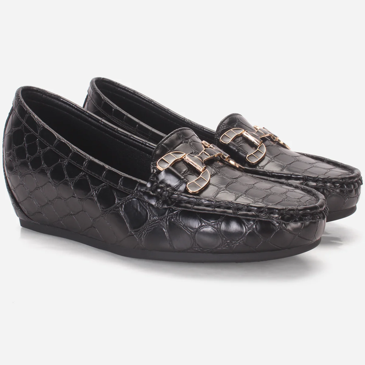 Womens "VIRONA" Wedge Comfy Slide In Moccasins - Image 2