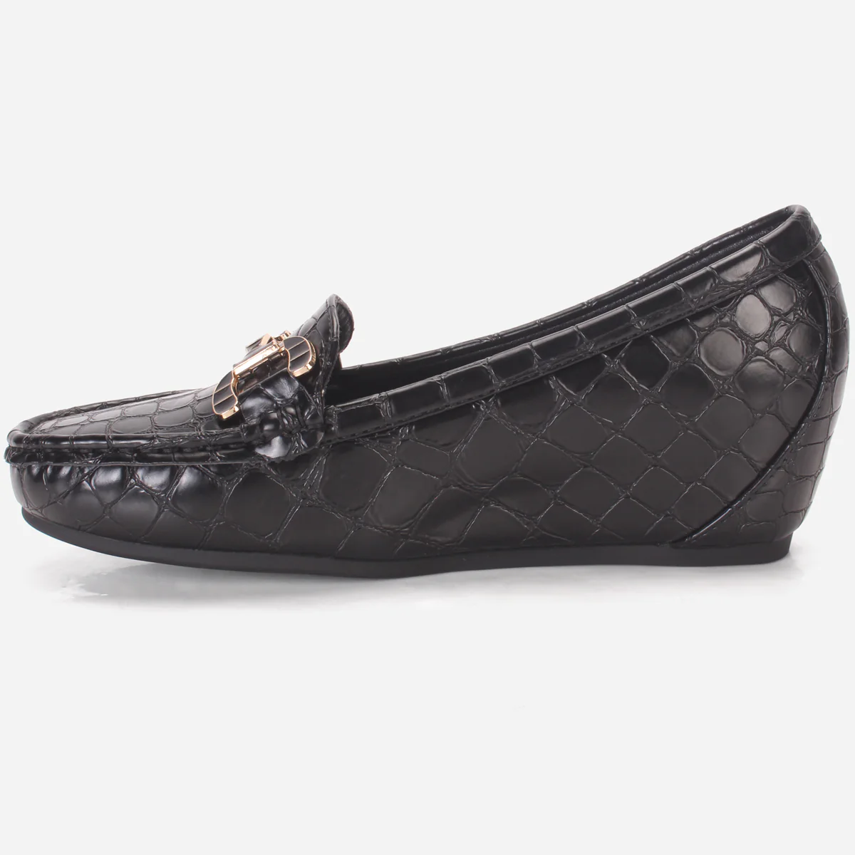 Womens "VIRONA" Wedge Comfy Slide In Moccasins - Image 3