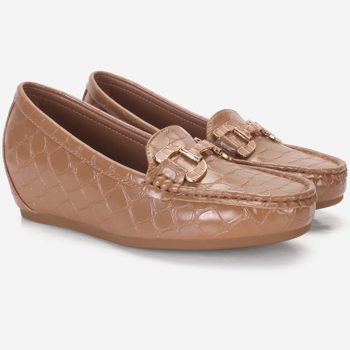 Womens "VIRONA" Wedge Comfy Slide In Moccasins - Image 2