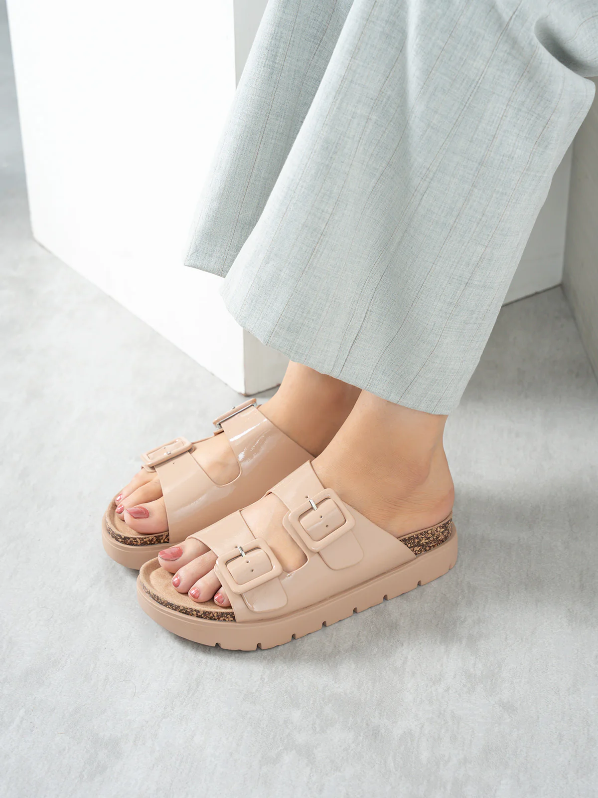 Women's "WAIOLA" Buckled Open Toe Slippers UK Size 3-8 - Image 3
