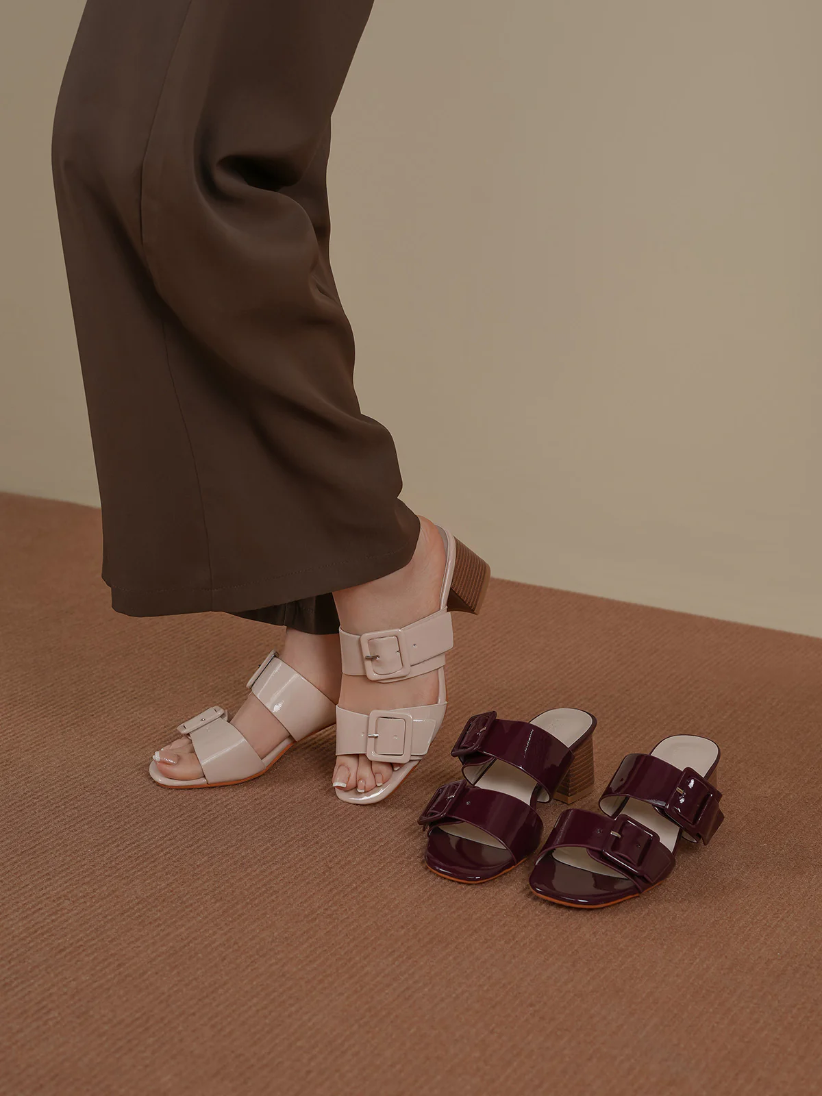 Womens "YINSHI" Adorned Block Sandals - Image 6