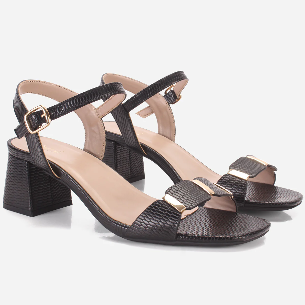 Womens "ZURIA" Ankle Strap Block Heeled Sandals - Image 2