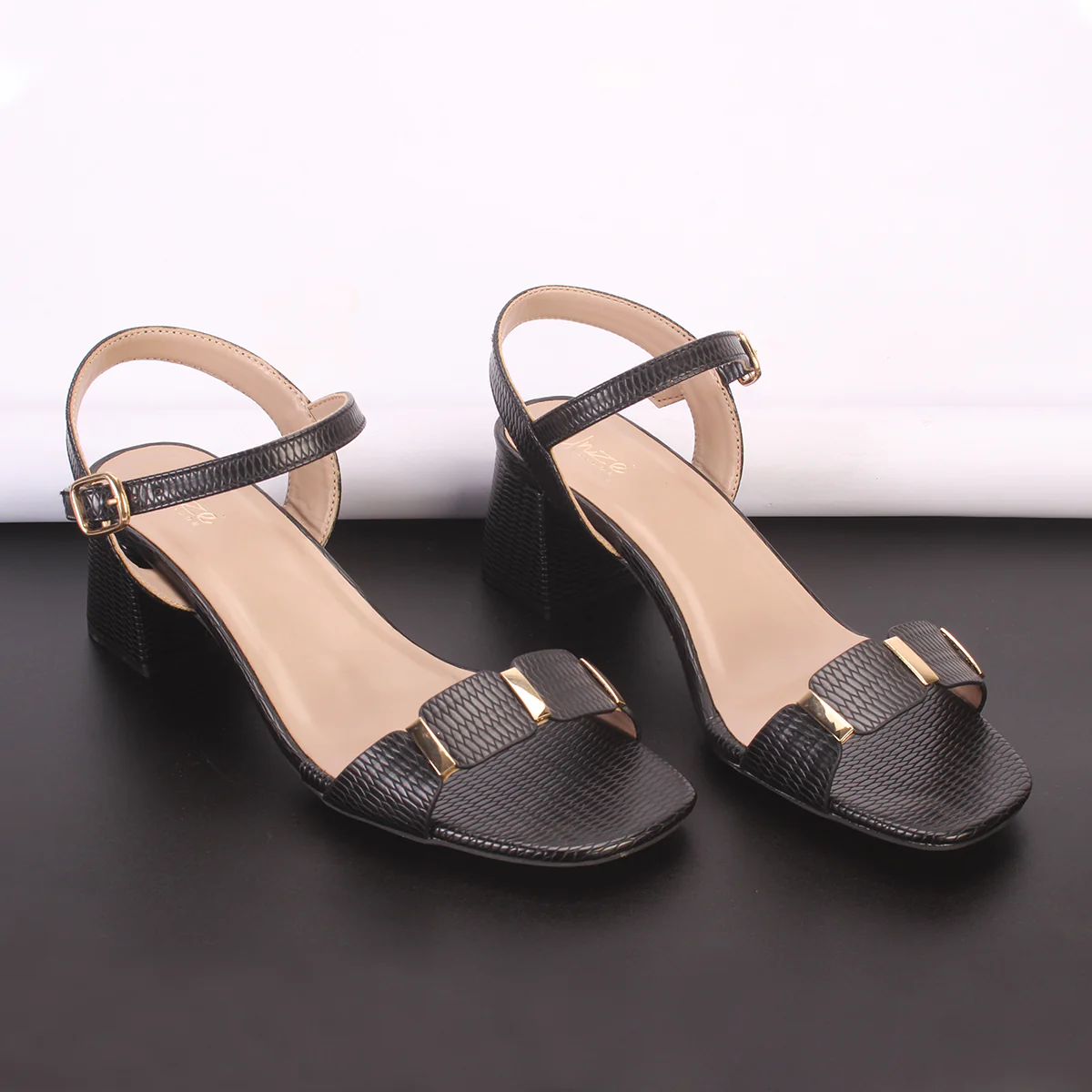 Womens "ZURIA" Ankle Strap Block Heeled Sandals - Image 6