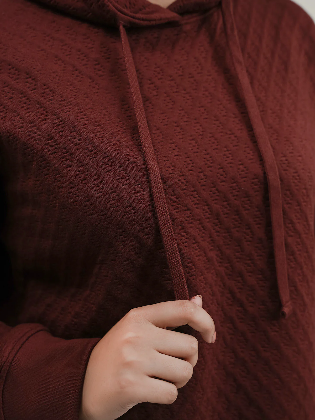 "YAPANY" Comfort Textured Fleece Hoodie - Image 5