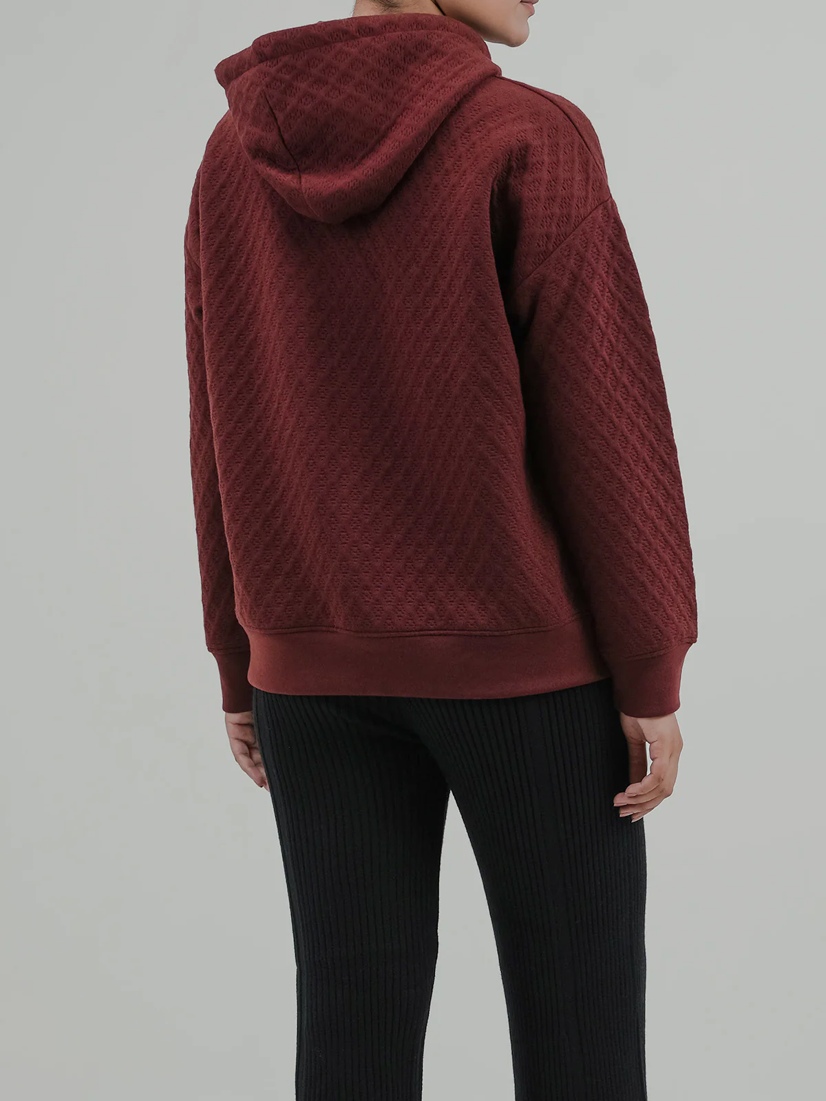 "YAPANY" Comfort Textured Fleece Hoodie - Image 6