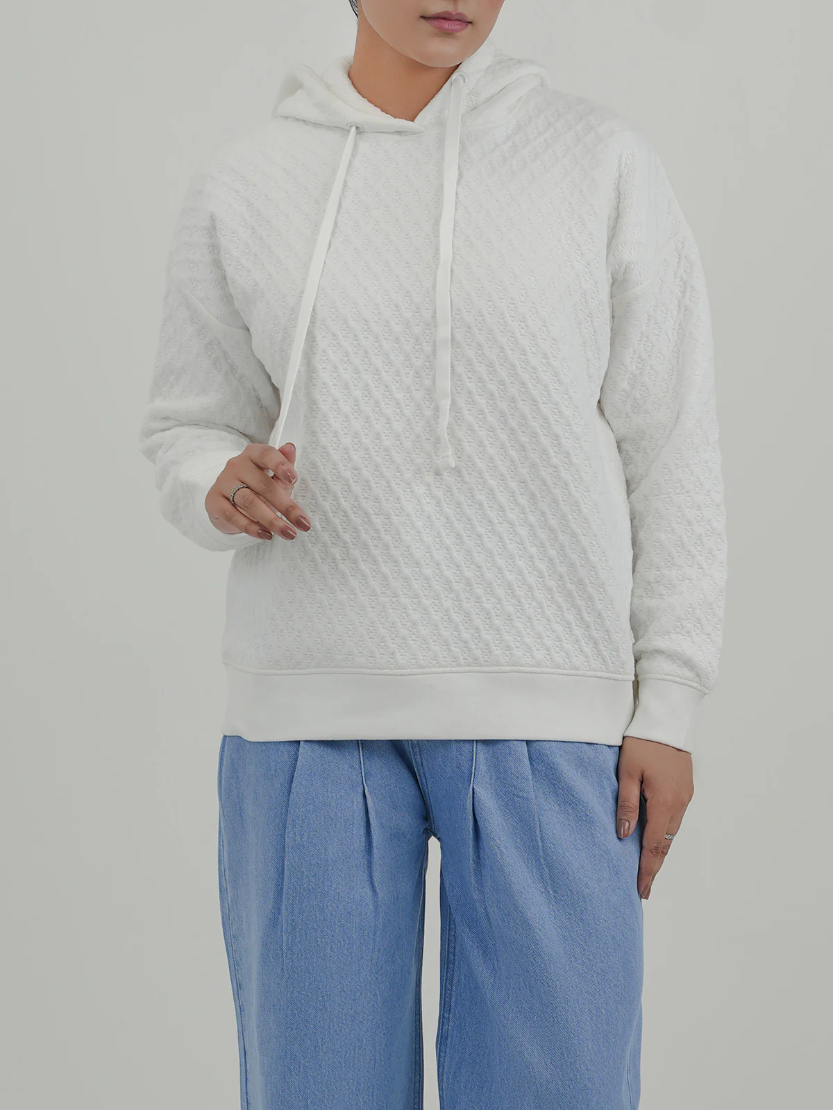 "YAPANY" Comfort Textured Fleece Hoodie