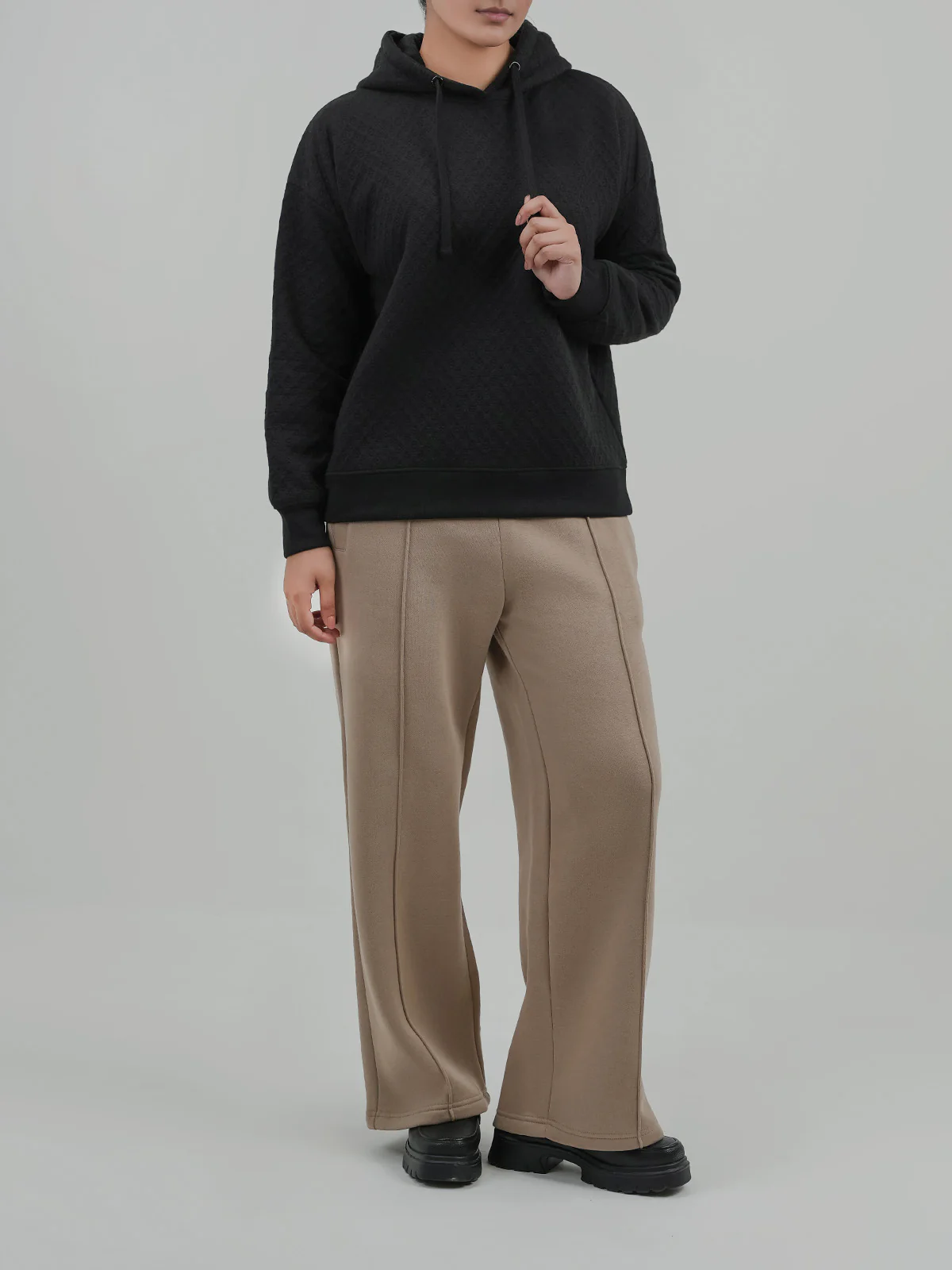 "YAPANY" Comfort Textured Fleece Hoodie - Image 2