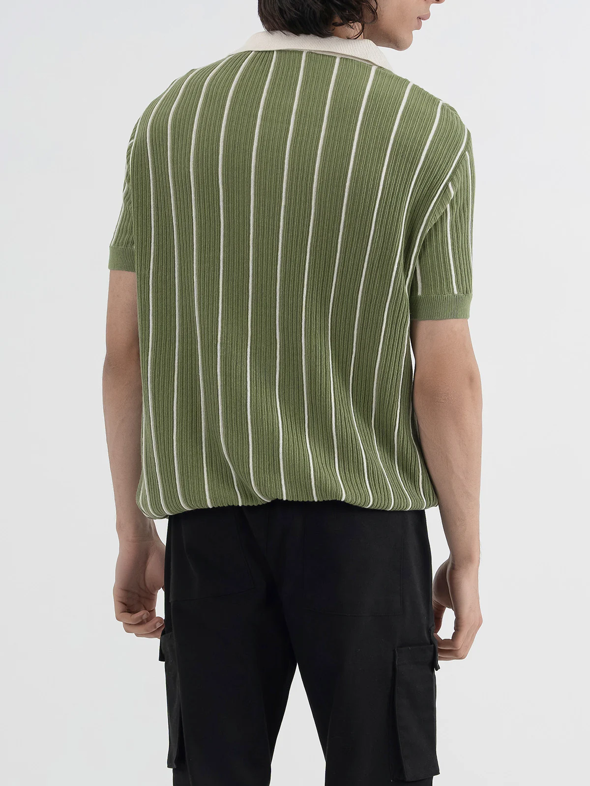 "ZARIAH" Regular Fit Knitted Polo Shirt - Image 5