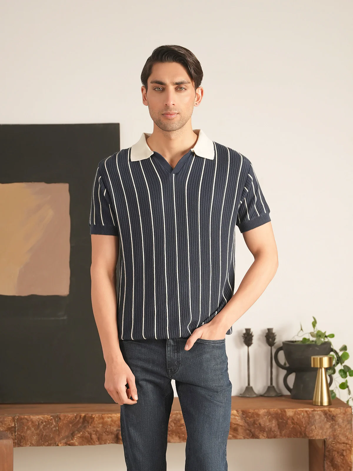"ZARIAH" Regular Fit Knitted Polo Shirt