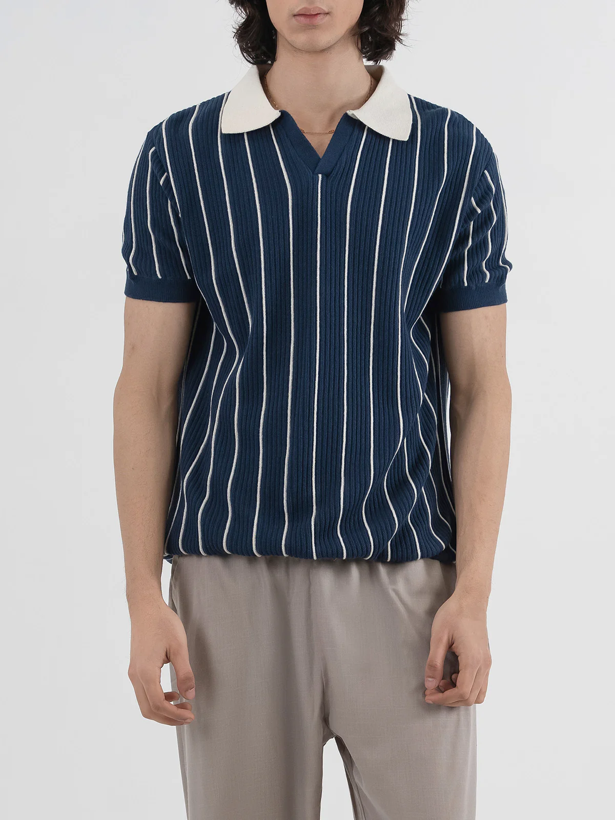 "ZARIAH" Regular Fit Knitted Polo Shirt - Image 2