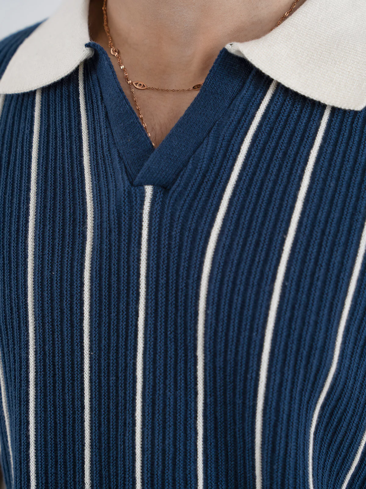 "ZARIAH" Regular Fit Knitted Polo Shirt - Image 5