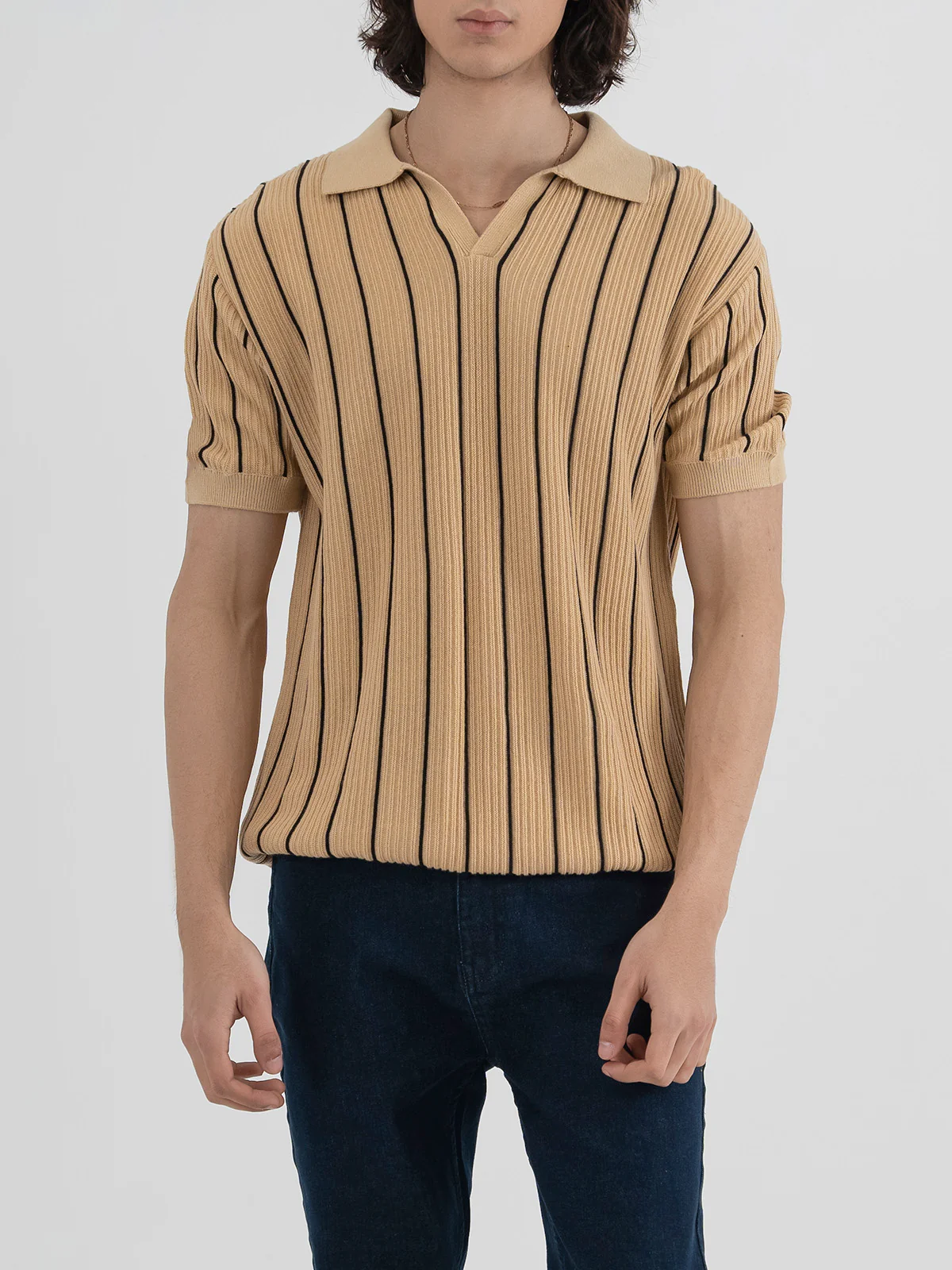 "ZARIAH" Regular Fit Knitted Polo Shirt - Image 2