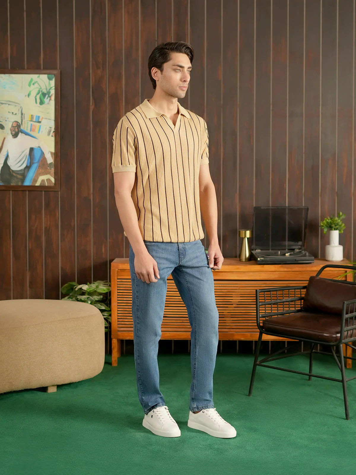 "ZARIAH" Regular Fit Knitted Polo Shirt - Image 3