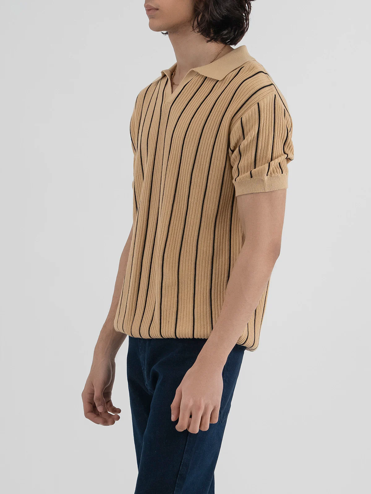 "ZARIAH" Regular Fit Knitted Polo Shirt - Image 4