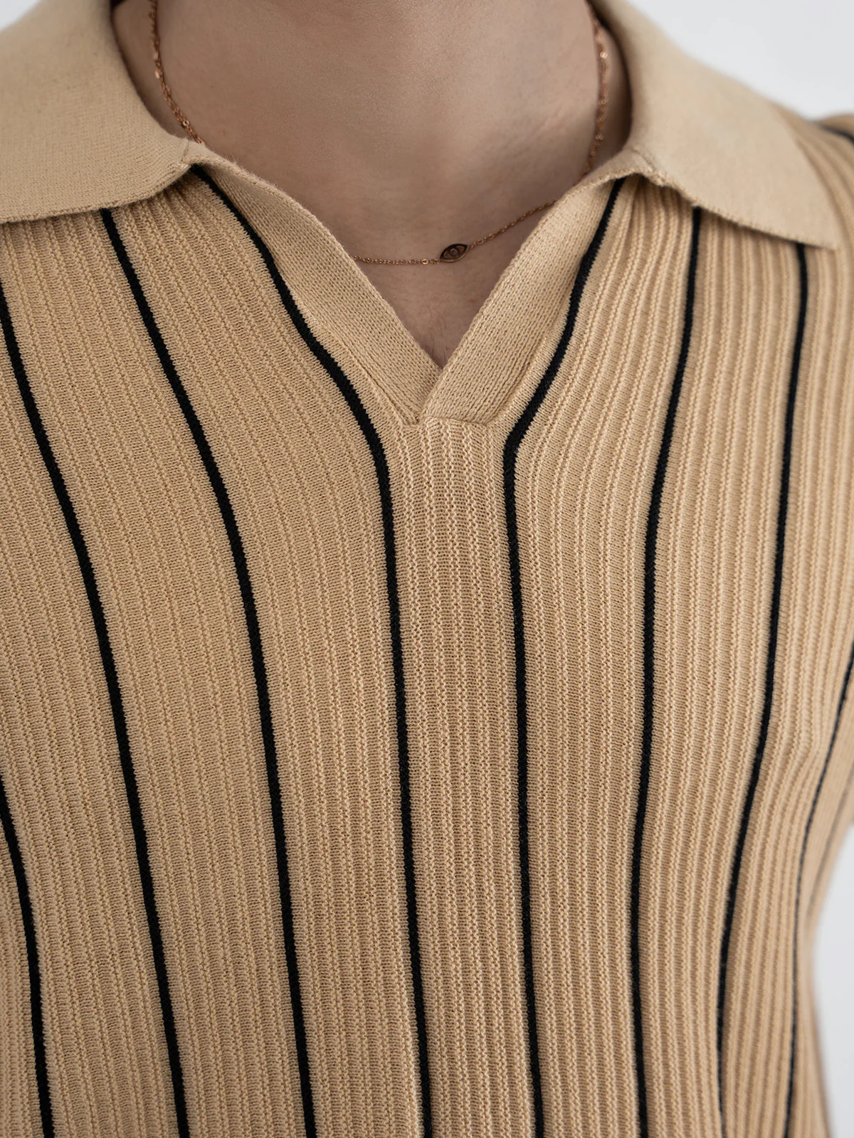 "ZARIAH" Regular Fit Knitted Polo Shirt - Image 5
