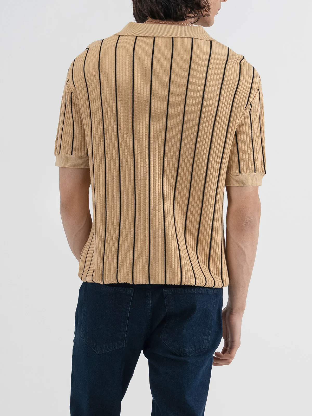 "ZARIAH" Regular Fit Knitted Polo Shirt - Image 8