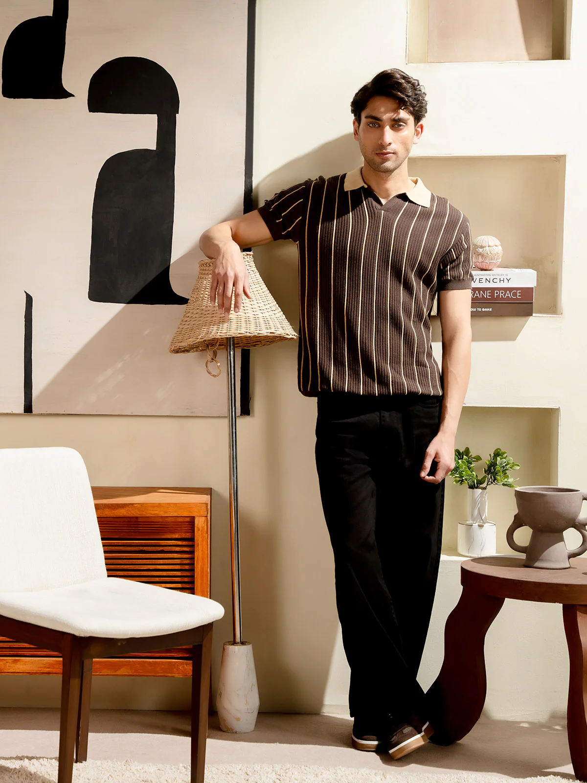 "ZARIAH" Regular Fit Knitted Polo Shirt - Image 7